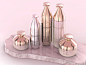  cosmetic bottle design : 化妆品相关器型开发和空间店面设计