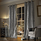 Buy Kylie Minogue at Home Iliana Lined Eyelet Curtains - Silver | Amara : Add luxury to the home with this pair of Iliana Silver curtains from Kylie Minogue. Boasting a fully lined velvet surface, the indulgent curtains ensure an indulgent appearance, add