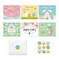 HK002亚马逊 复活节贺卡 兔子彩色鸡蛋 成人儿童款卡通贺卡信封装
