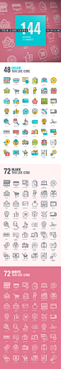 Set of Thin Line Icons for Shopping and E-commerce : If you are interested in buying my work, please visit:http://www.shutterstock.com/gallery-952621p1.htmlhttp://graphicriver.net/user/PureSolution
