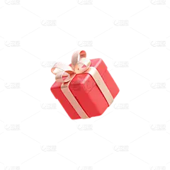 圣诞节圣诞快乐实景3D红色礼物礼盒装饰元素素材