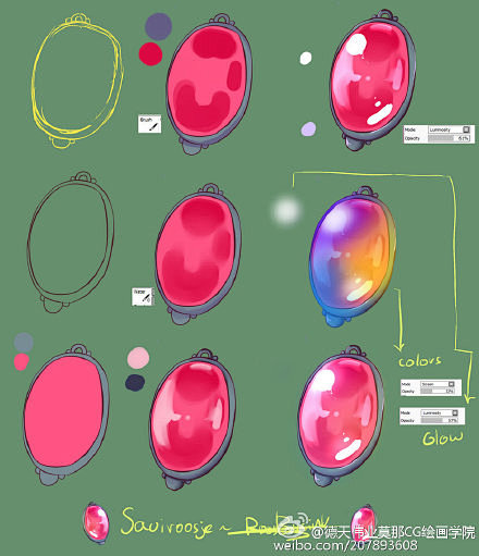 #莫那CG绘画学院# 不同材质物件的画法...
