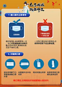 黄色唯美清新预防防控疫情知识海报