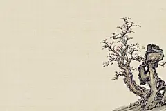 中式古风复古中国风工笔画背景展板