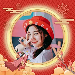 中秋微信头像手绘复古