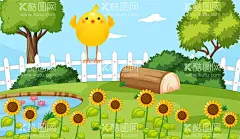 手绘矢量图公园卡通风景图  - 源文件下载【酷图网】手绘,矢量图,公园,卡通,风景图,