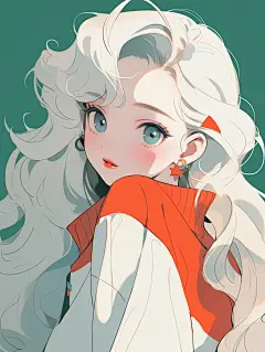 极简美学｜女生插画头像｜白色毛衣
