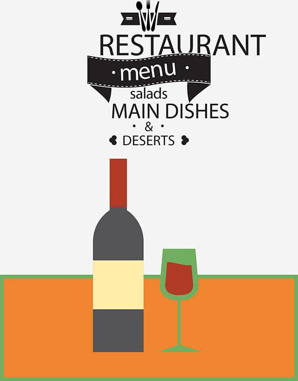 餐厅海报插画红酒AI矢量图高清素材 平面...