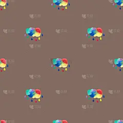水彩无缝纸彩虹。水彩手绘插图。图案用彩虹水彩抽象，无缝图案用面料搭配夏日图案。