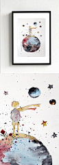 nEW   The LITTLE PRINCE 3 ORIGINAL Watercolor Le Petit by EmelArt: 