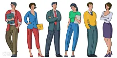 商务办公同事人物插画AI源文件-情感表达-插画图形素材-酷图网