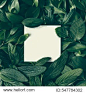 Creative layout made of flowers and leaves with paper card note. Flat lay. Nature concept