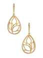 Pave Diamond Leaf Teardrop Earrings by Carelle at Gilt: