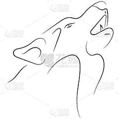 直的,黑白图片,狼,草图,动物手,分离着色,白色,自然,野生动物,绘制