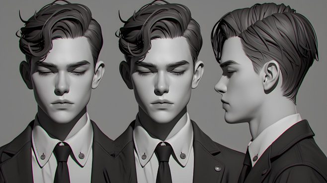 461张帅气男性头像发型_zbrush头...