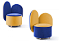 Yiban Yiban : W83 * D66 * H90cm Structure in solid timber and plywood • Memory foam Base and seating fully upholstered in fabric Feet in plated metal • glossy Champagne colour finish Recommended fabric • Lelievre Cosmos Collection Razzle Dazzle & Hara