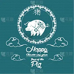 猪年,春节,贺卡,明信片,华丽的,事件,文字,问候,庆祝