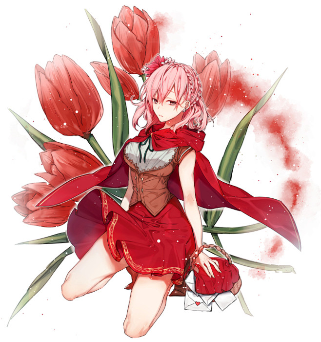 #オリジナル Red Tulip - 花...
