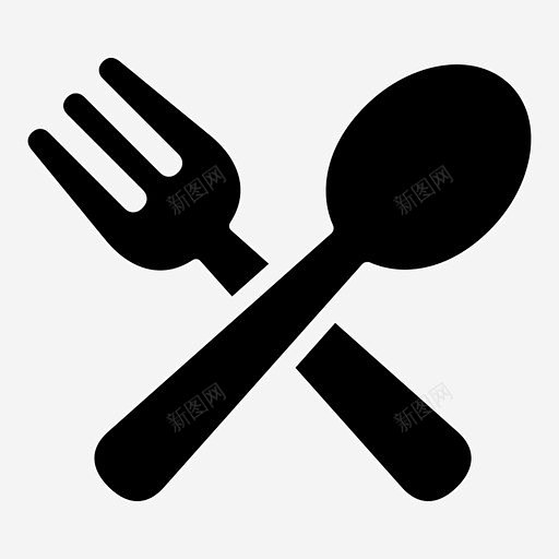 吃饭叉子勺子图标 页面网页 平面电商 创意素材