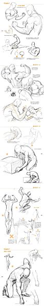 961 羽山淳一 人体动态力量动作速写草图 手绘漫画线稿 练习素材-淘宝网
