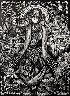 #雨落千载共白头##盗墓笔记##八一七稻米节##稻米亩产三万斤##瓶邪##黑花##手绘##张起灵##吴邪# 
天者，闻曰起灵，
人者，亦呼天真。
修罗，其姓为齐，
奏笛者，为地狱，名曰雨臣。
持罐者，为畜道，称其海客，
以烟者，为饿鬼，名乃月半。...展开全文c
