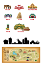河南安阳城市地标剪影建筑标志背景安阳旅游景点AI矢量设计素材