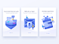 Guide page block chain wallet guide page design blue hiwow ui illustration