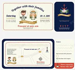 卡通婚礼请柬矢量图 页面网页 平面电商 创意素材