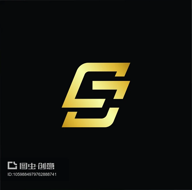 杰出的专业优雅时尚令人敬畏的艺术黑色和金色SC CS初始基于字母图标标志。,Outstanding professional elegant ...