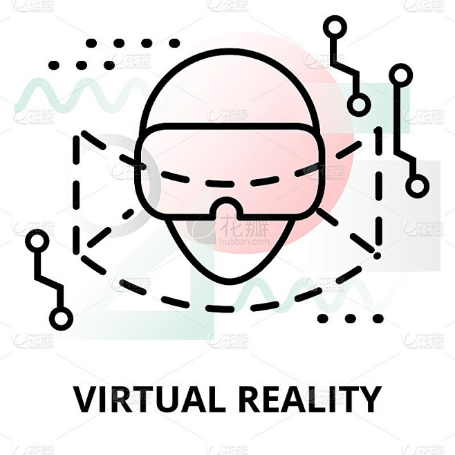 虚拟现实的抽象图标