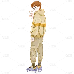 手绘-穿搭人物插画7