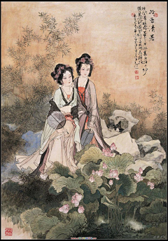 陌上花开且供从容采集到画----仕女图（工笔中国画）