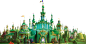 漂亮绿色城堡免抠png透明图层素材|冰雪城堡,城堡建筑,城堡素材,古代城堡,梦幻童话城堡简笔画,魔幻城堡,水晶城堡,童话城堡