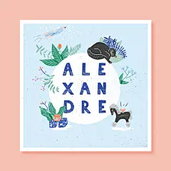Baby announcement card : Hand-drawn baby announcement card. 