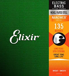 Elixir 艾力克斯 贝斯弦 NANOWEB 镍 【国内正规商品】15435 Long Scale Heavy .135: 亚马逊中国: 乐器