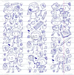 的孩子。学校和幼儿园。创造力和教育。音乐。探索。科学。的想象力。玩和学习。烹饪。唱歌。阅读。不同的爱