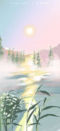 cr.微博@谷雨芽郁__211130_风景 油画棒 质感 手机壁纸