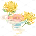 重阳节通用金色菊花贴纸