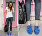 Blue Shoes From Asos.Com, Zara Bag, Vintage Big Blue Belt From Zipper Amsterdam, Zara Studded Tee