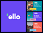 Ello logo and poster design automation  communication app icon chat bot wordmark hello business travelling cities booking travel corporate branding logo