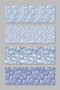 蓝色海浪纹理无缝填充包装纸壁纸图案
