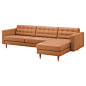 LANDSKRONA 兰德克纳 四人沙发 - 哥兰/邦斯塔 红棕色, 木头  - IKEA : IKEA - LANDSKRONA 兰德克纳, 四人沙发, 哥兰/邦斯塔 红棕色, 木头, , 享有10年品质保证，详情请见质保手册。接触面是厚度达1.2毫米的柔软染色牛皮，触感光滑柔韧。可拆卸扶手便于拼接一个贵妃椅。座垫装有高弹泡沫塑料和聚酯纤维填料，坐着非常舒适。外表面包覆有耐磨的涂层布料，具备与皮革相同的外观和质感。