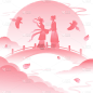 七夕情人节鹊桥牛郎织女元素素材