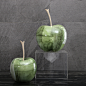 简约现代绿色陶瓷苹果摆件关电视酒柜客厅卧室样板间软装摆件-淘宝网