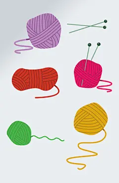 手绘毛线针织免抠元素