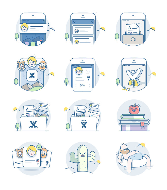 Ios illustration set...