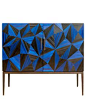 AVILA Cabinet in blue and black Straw Marquetry by Simon Orrell Designs - Made-to-Order designer  collection of Contemporary Cabinets