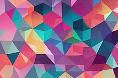 梦幻奇特多边形几何色块渐变背景图