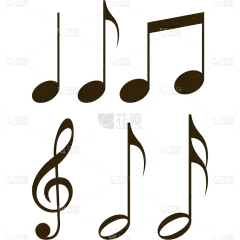 装饰系列扁平风简约棕色音符图标元素组合
