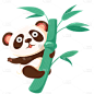 手绘-可爱动物元素贴纸-熊猫